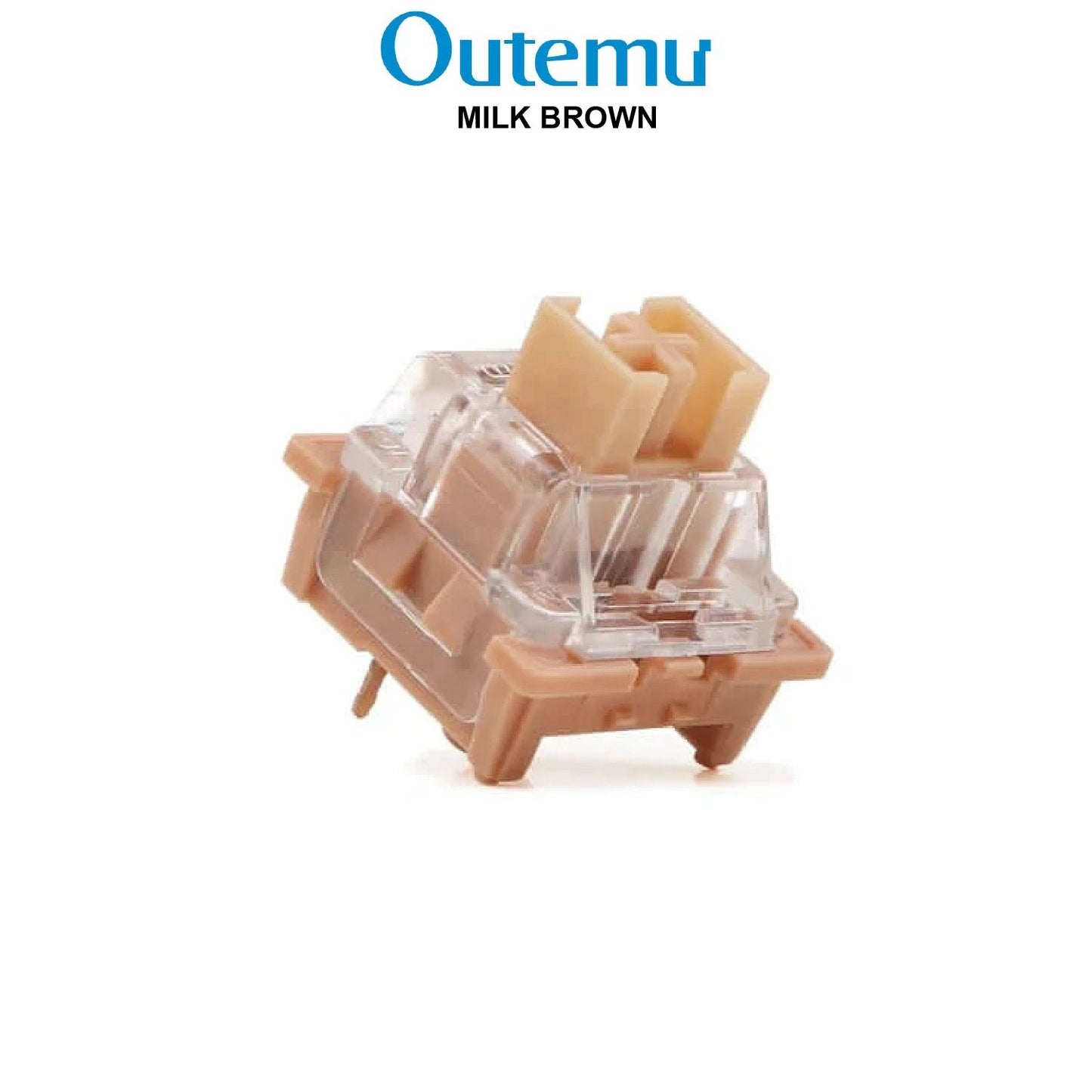 Outemu milk brown mechanical keyboard switch, translucent housing and tan-brown stem