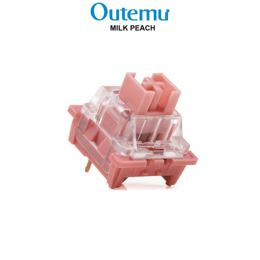 Outemu Milk Peach mechanical keyboard switch with pink and clear housing