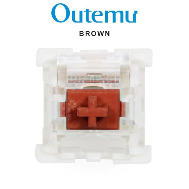 Mechanical keyboard switch with brown stem and clear housing