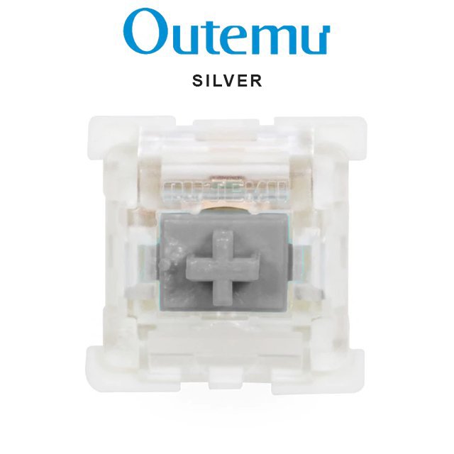 Mechanical keyboard switch with silver stem and clear housing