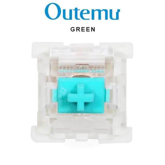 Mechanical keyboard switch with green stem and clear housing