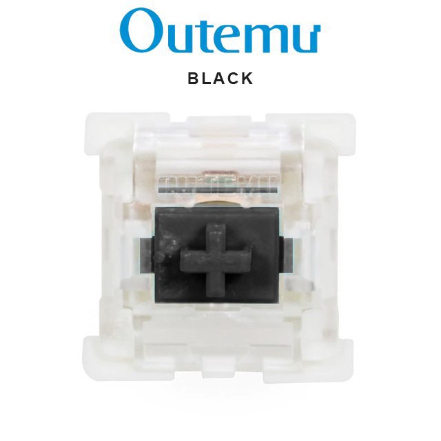 Mechanical keyboard switch with black stem and clear housing