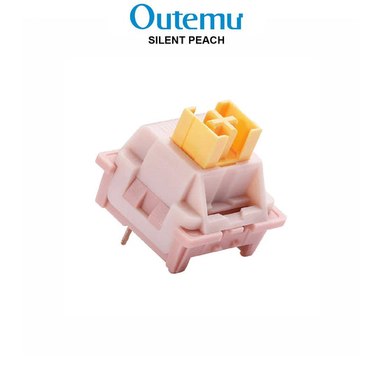 Mechanical keyboard silent switch with pale pink housing and yellow stem