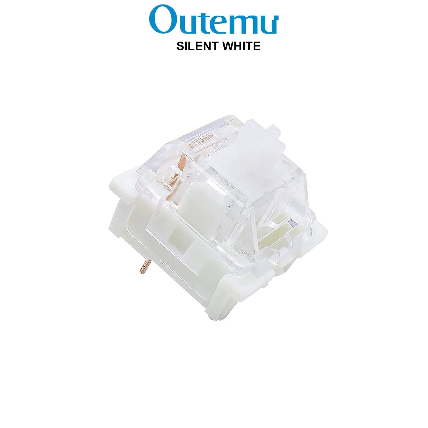 Outemu silent white mechanical keyboard switch, clear housing and white key stem