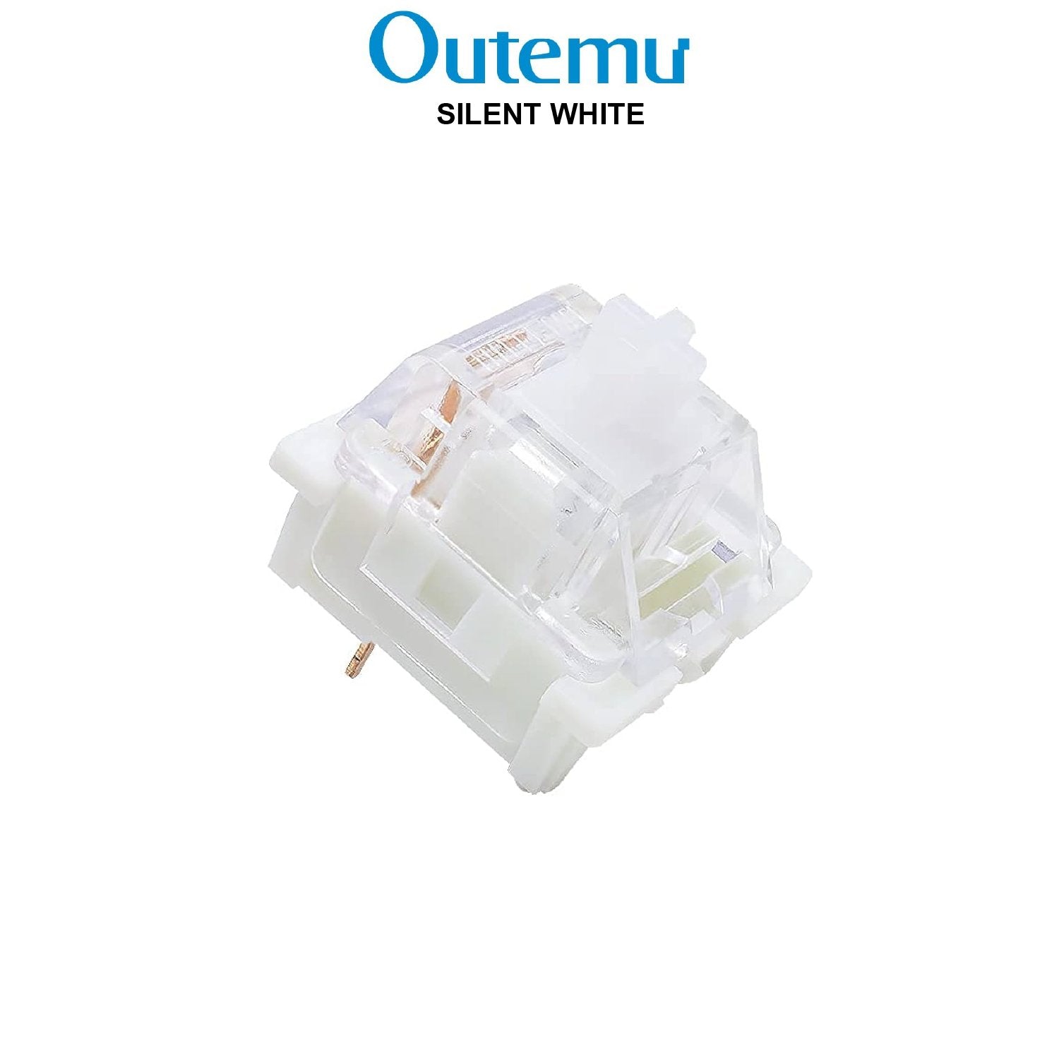 Outemu silent white mechanical keyboard switch, clear housing and white key stem