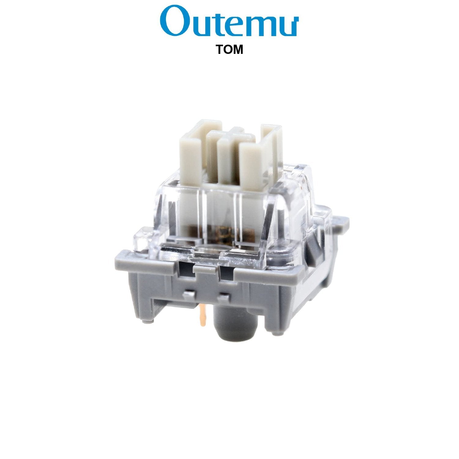 Mechanical keyboard switch with clear housing and white key stem, Outemu TOM