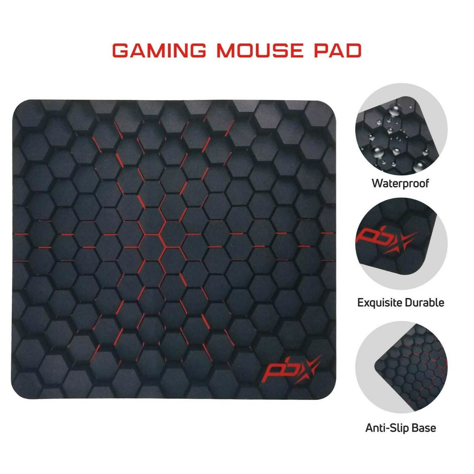 Hex-pattern gaming mouse pad with anti-slip base