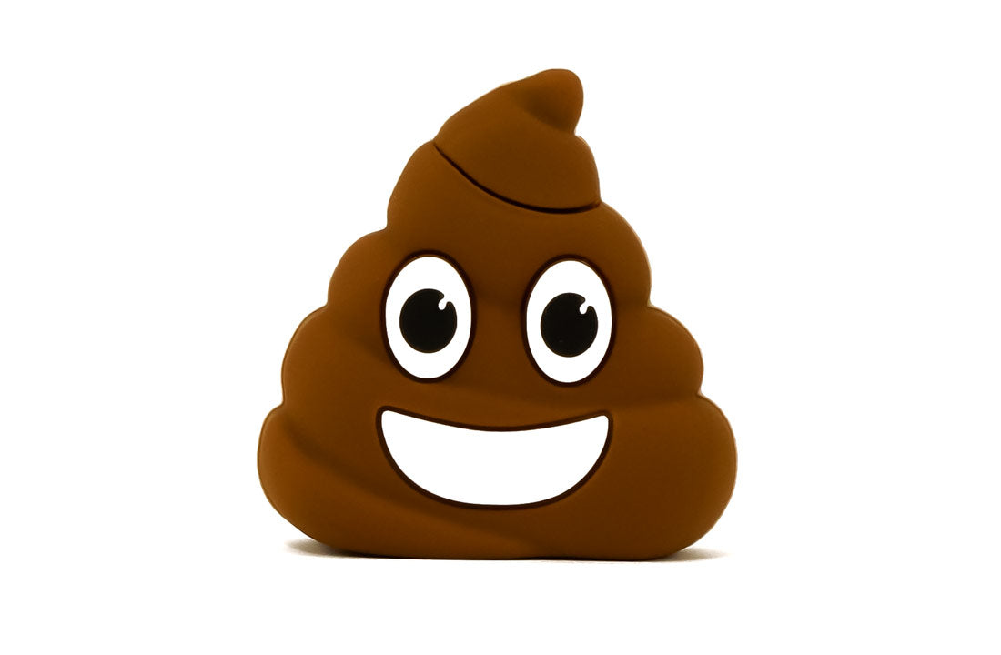 Poop emoji USB flash drive, brown smiling character with large eyes