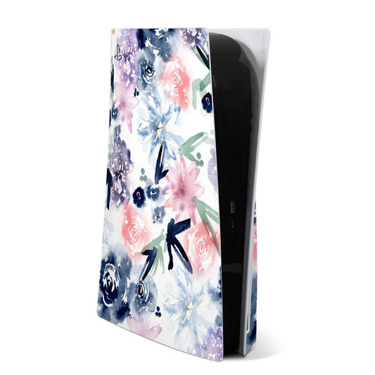 Sony PS5 skin with colorful floral and animal silhouette artwork