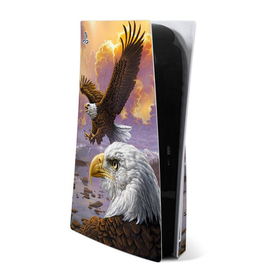 Eagle graphic PS5 console skin with detailed eagle and wings design