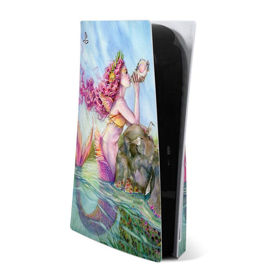 Sony PS5 console skin with colorful fantasy artwork and character illustration