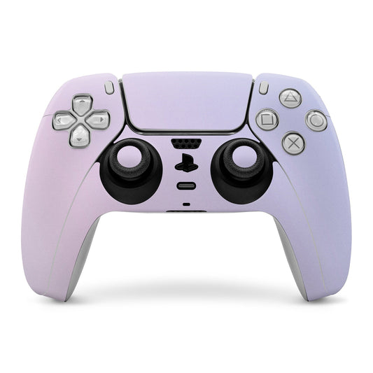 Lavender PS5 controller skin covering front shell, cutouts for buttons and touchpad