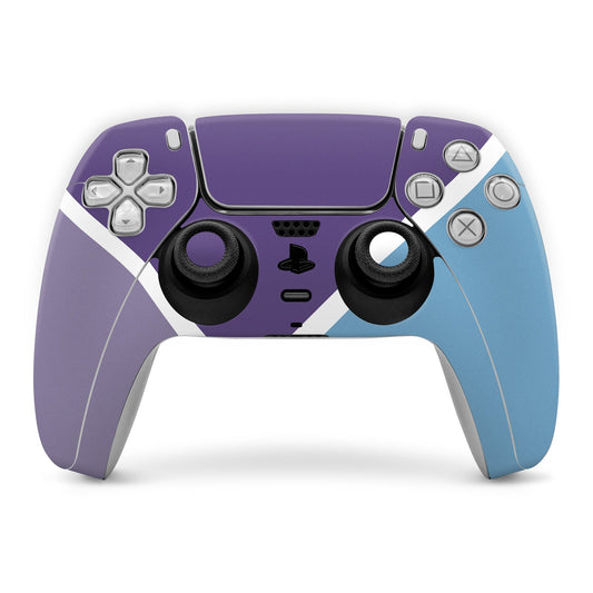 Daydream PS5 controller skin, purple and blue with button cutouts