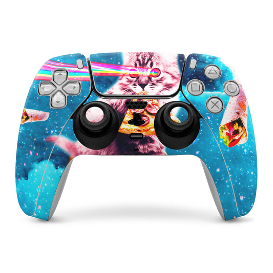 Guardian of Za PS5 controller skin with galaxy cat design and button cutouts