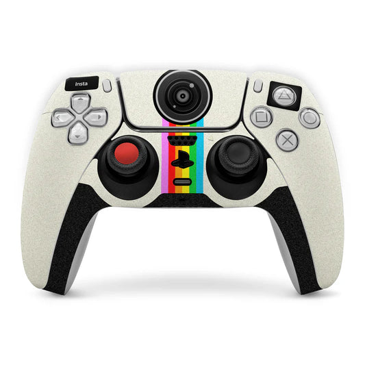 PlayStation 5 controller skin with camera cutout and colorful center graphic