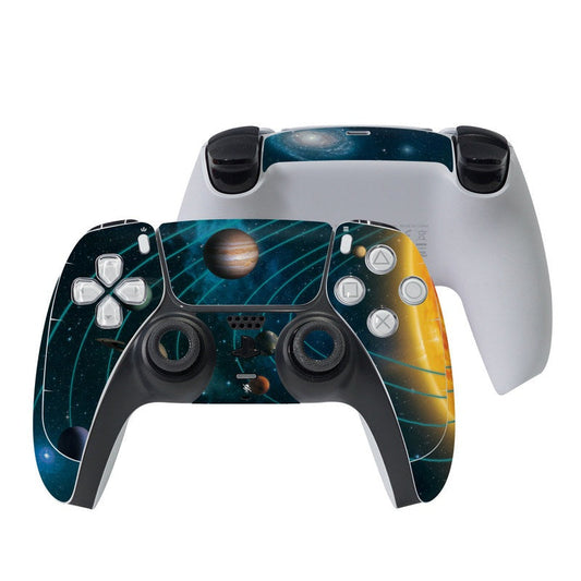 PlayStation 5 controller skin with solar system planets graphic, wrap fit for both grips