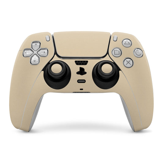 Beige PS5 controller skin covering front buttons and thumbsticks