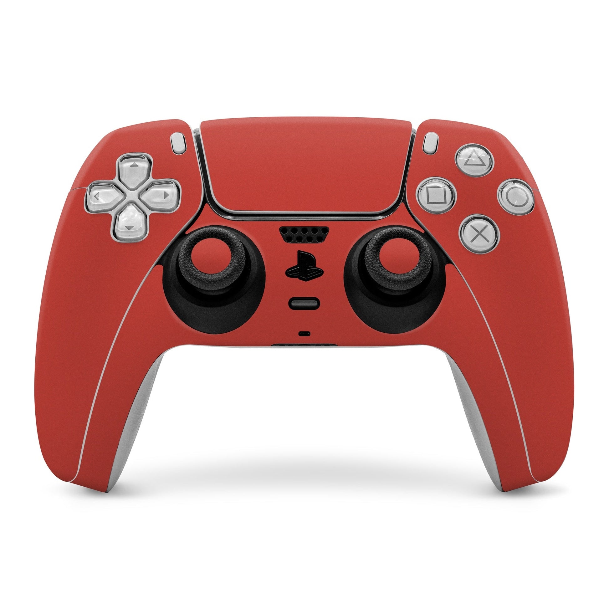 PS5 controller skin in berry red with button and thumbstick cutouts