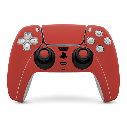 PS5 controller skin in berry red with button and thumbstick cutouts