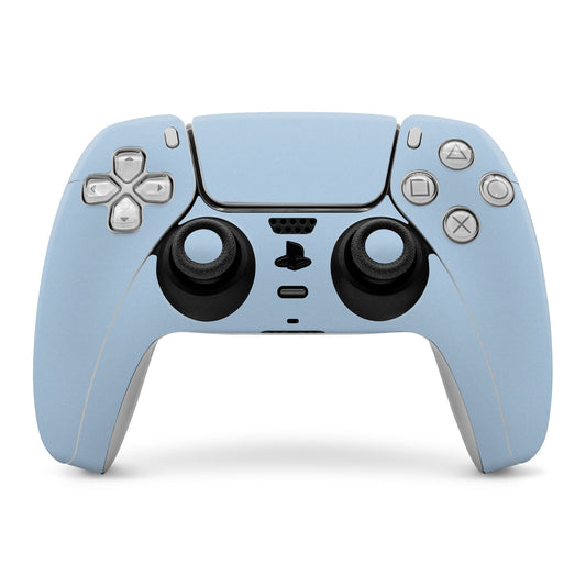 Sony PS5 controller skin in solid light blue with button cutouts