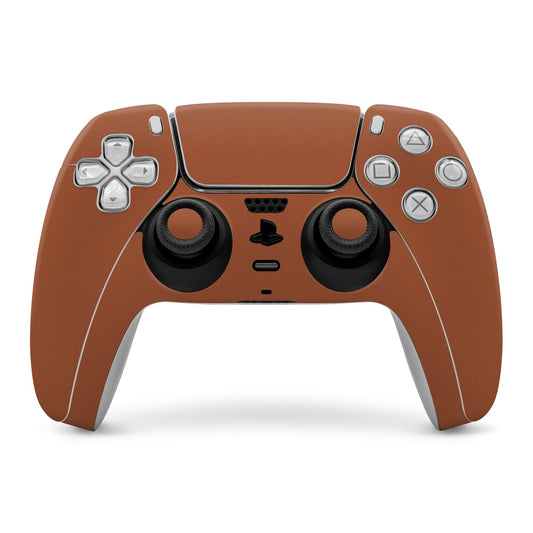 Cinnamon brown PS5 controller skin wrap with button and thumbstick cutouts