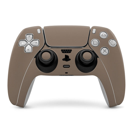 Dark earth PS5 controller skin covering front with button icons cutouts