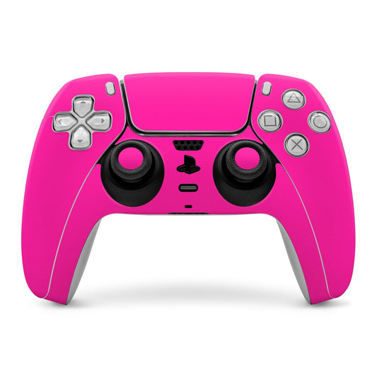 Pink PS5 controller skin front view with thumbsticks and buttons