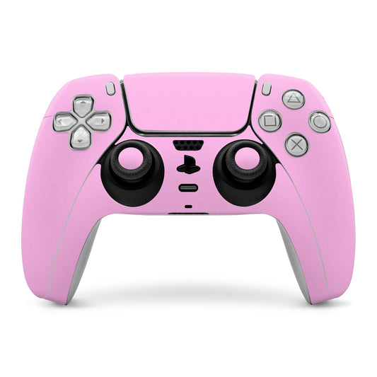 Pink PS5 controller skin with cutouts for buttons and thumbsticks