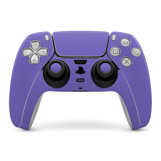 Purple PS5 controller skin with analog stick openings and button cutouts