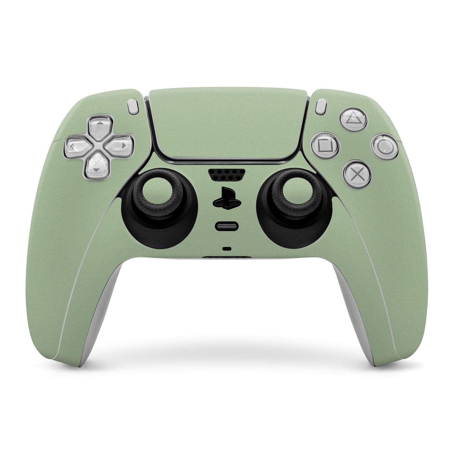 Sage green PS5 controller skin wrap for front buttons and touchpad