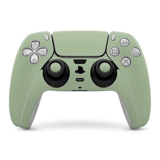 Sage green PS5 controller skin wrap for front buttons and touchpad