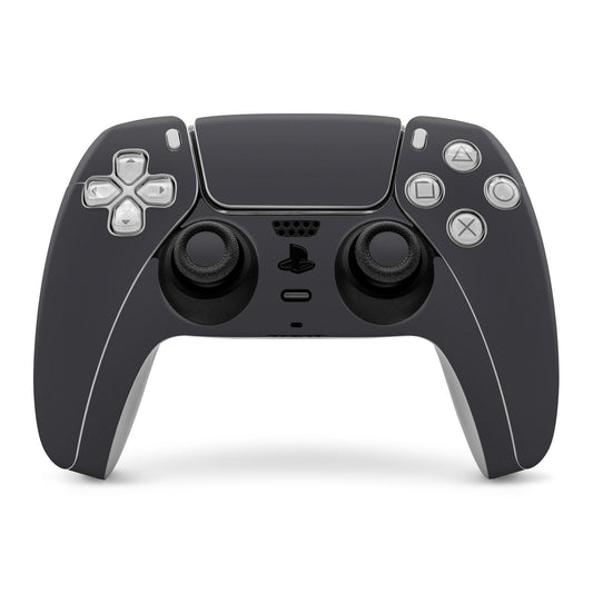 Sony PS5 controller skin in slate gray, covering front buttons and thumbsticks