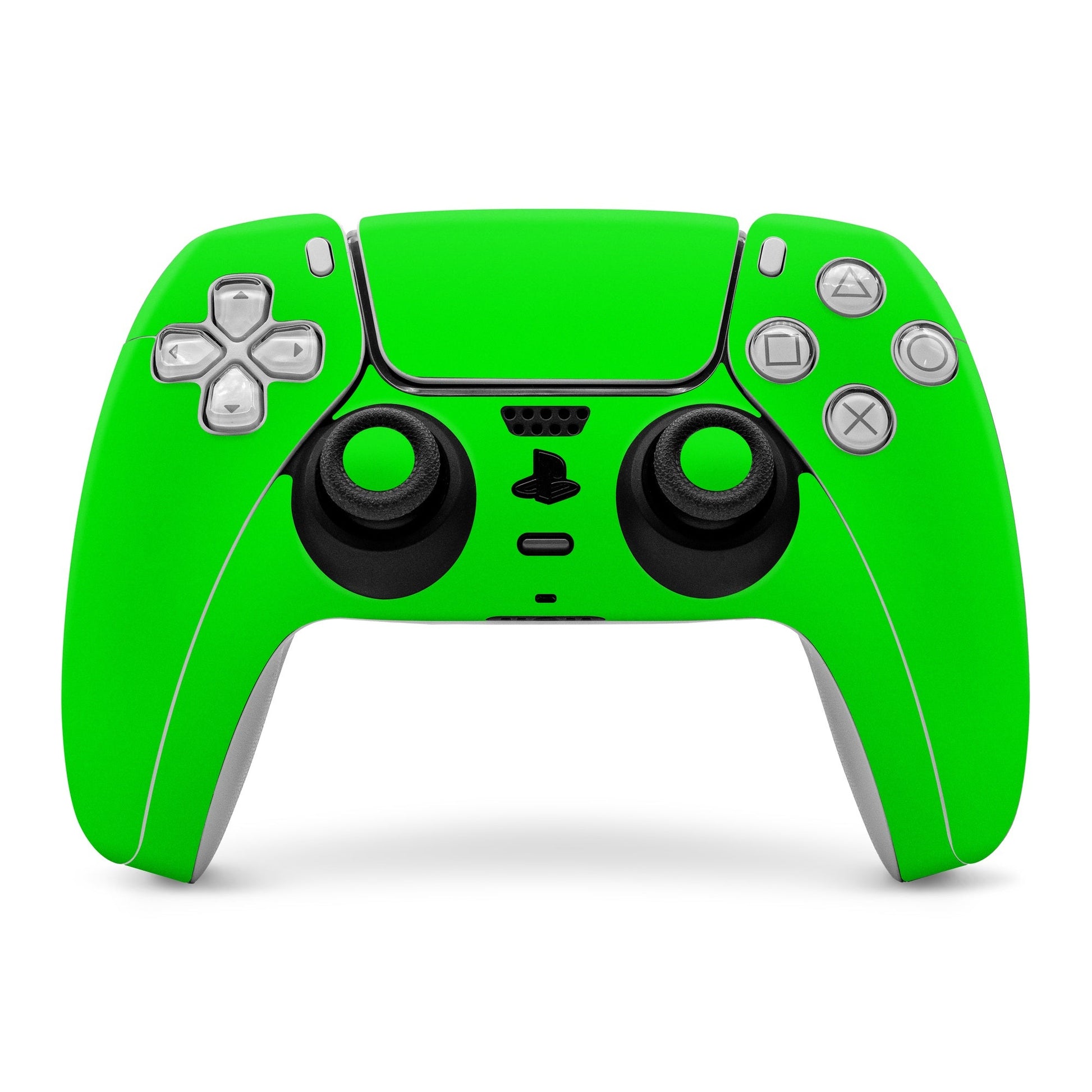 Green PS5 controller skin decal with button and stick cutouts