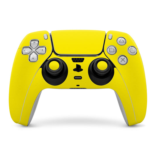 Yellow PlayStation 5 controller skin with button and stick cutouts