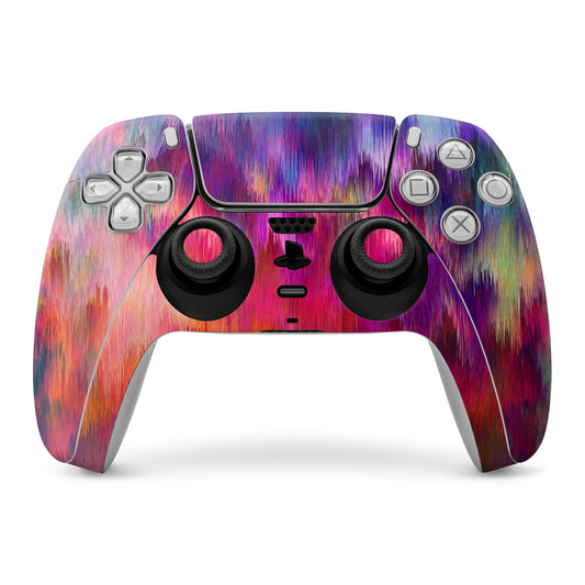 PlayStation 5 controller skin with vivid purple and pink gradient, cutouts for buttons