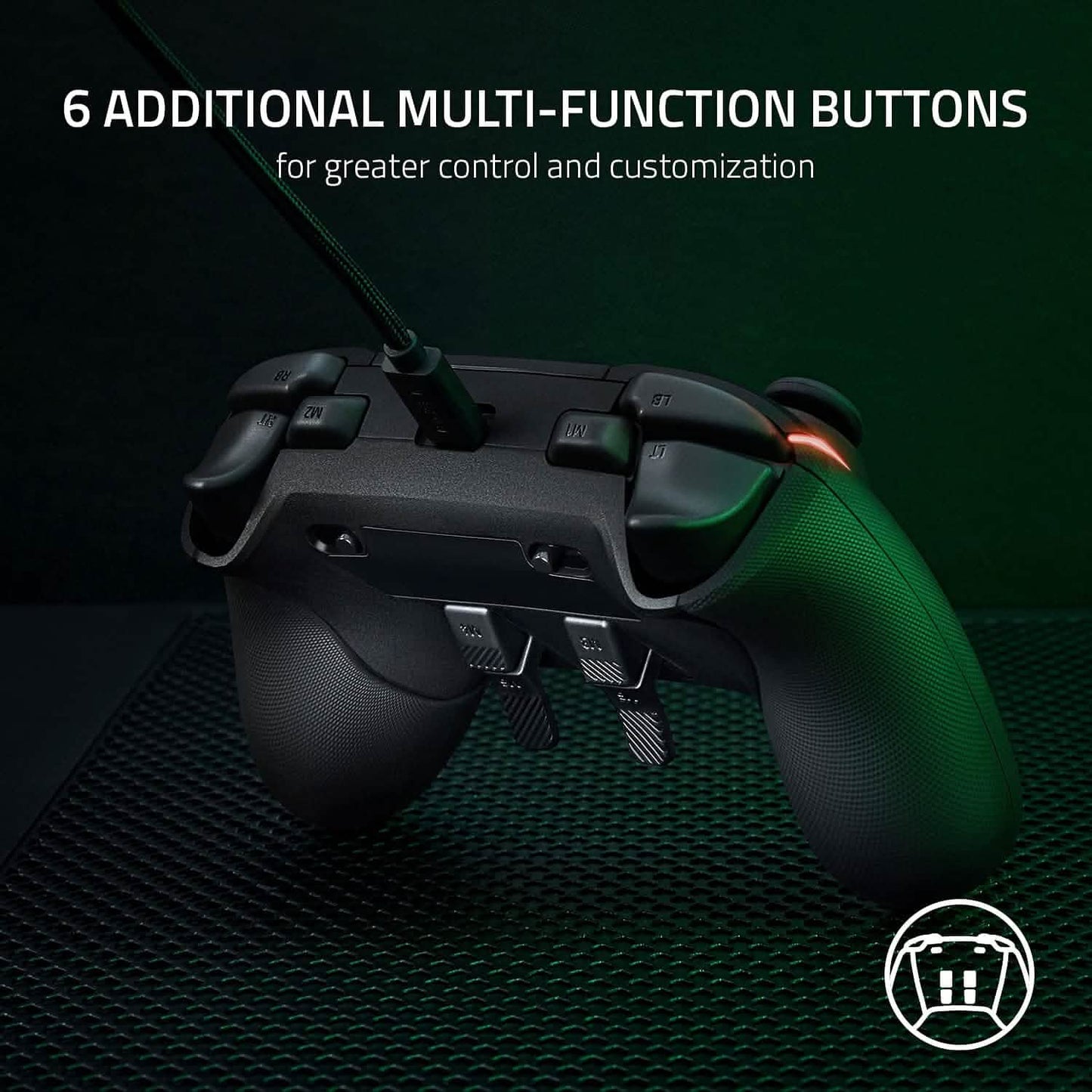 Razer wired gaming pro controller with six additional multi-function buttons on back