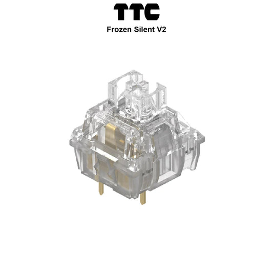 Clear mechanical keyboard switch with translucent housing and metal pins