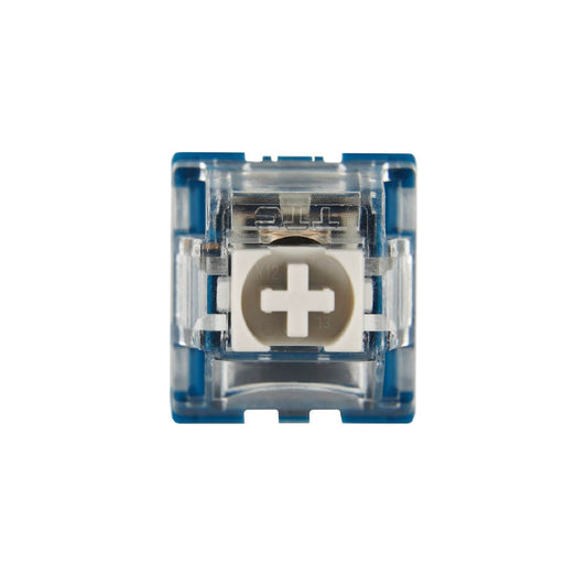 TTC Speed Silver V2 switch front view, clear housing with white plus stem