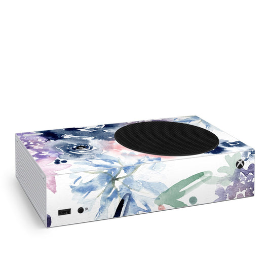 Microsoft Xbox Series S skin with colorful dreamscape artwork and cutout for top vent