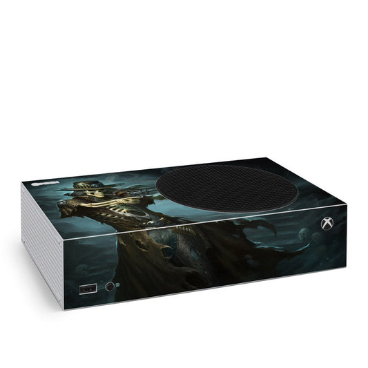 Xbox Series S skin with Gunslinger character art and circular top opening
