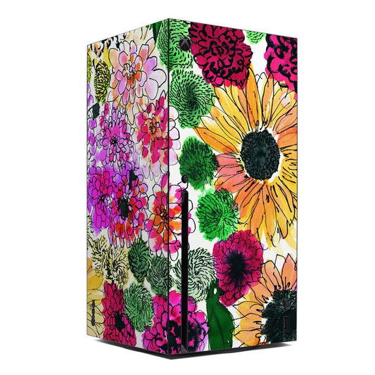 Fiore Xbox Series X console skin with multicolor floral artwork