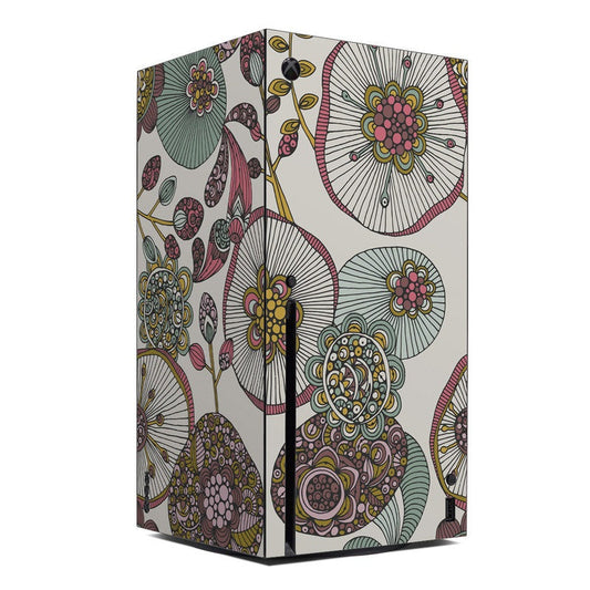 Xbox Series X console skin with colorful lotus and mandala floral pattern