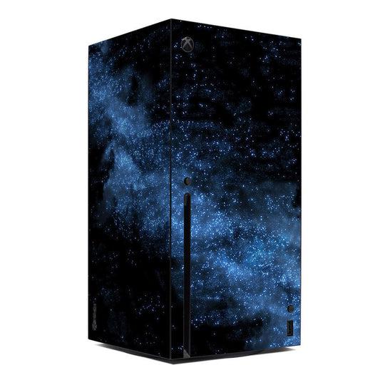 Galaxy-themed skin wrap for Microsoft Xbox Series X, blue and dark starry design