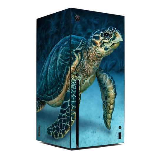 Xbox Series X console skin with sea turtle artwork