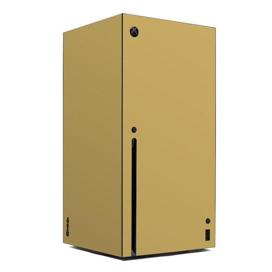 Mustard Xbox Series X console skin, solid color with cutouts for ports and logo