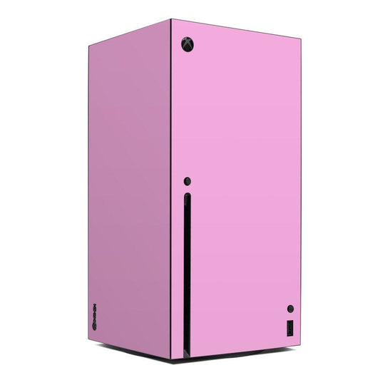 Pink Xbox Series X console skin with black cutouts