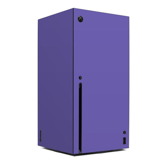 Purple Xbox Series X console skin with black vent and power port cutouts