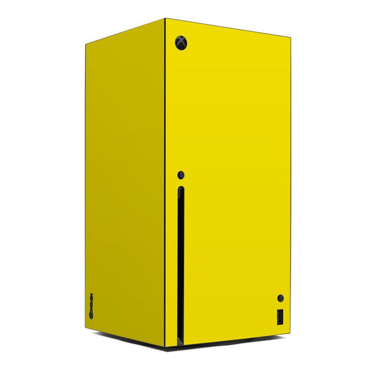 Microsoft Xbox Series X skin, solid yellow with black accents around ports