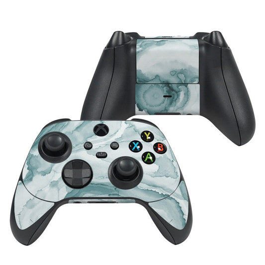 Xbox Series X controller skin with sky cloud blue watercolor pattern