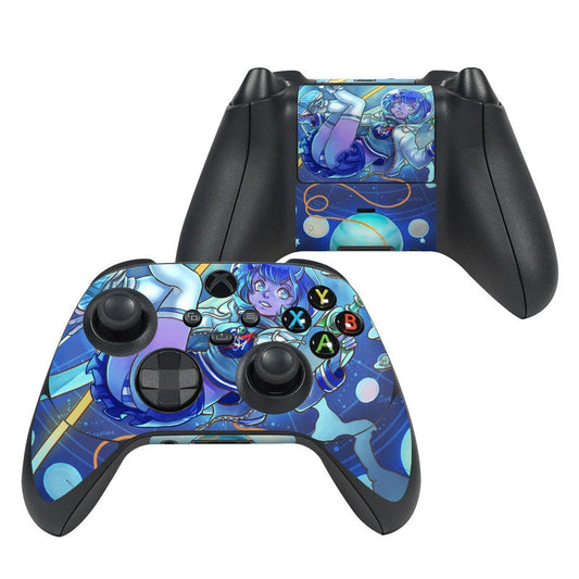 Xbox Series X controller skin with blue anime character art and button overlays